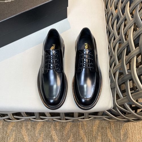 Prada Polished Leather Derby Shoes