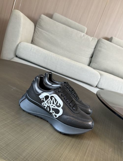 McQueen Leather Mesh Thick Sole Sneakers