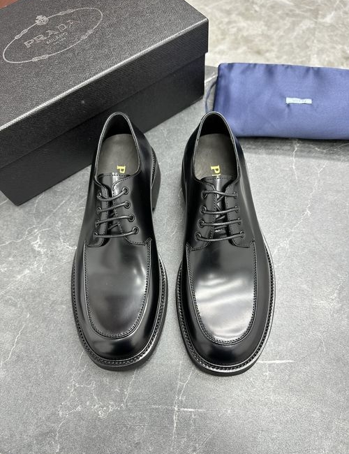 Prada Polished Leather Derby Shoes