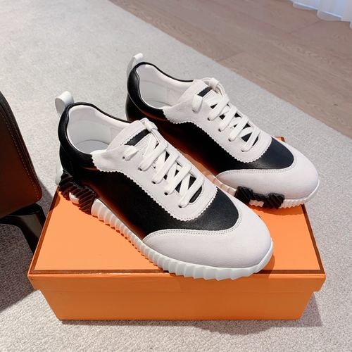 Hermes Vintage Leather Casual White Sneakers