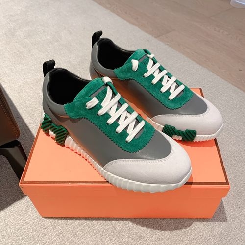 Hermes Vintage Leather Casual White Sneakers