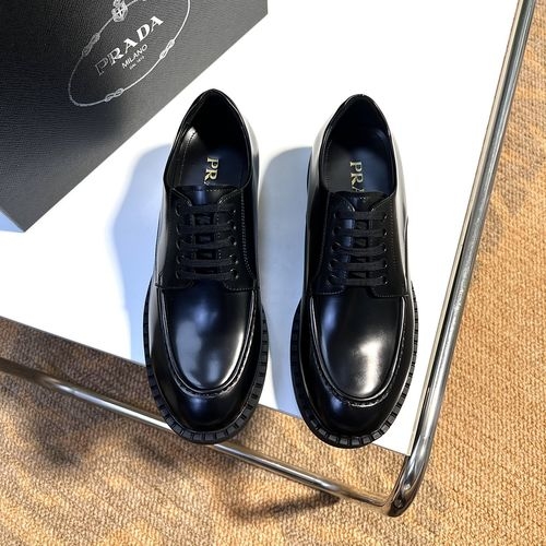 Prada Classic Triangular Logo Lace-up Shoes