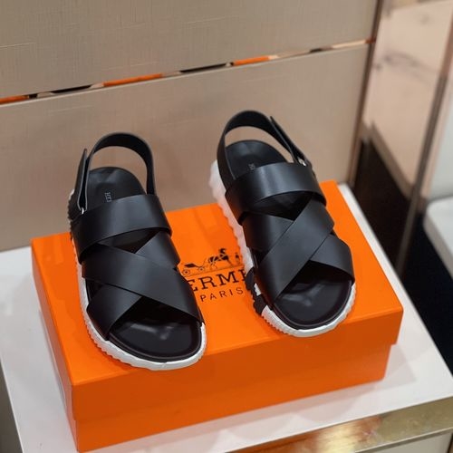 Hermes Electric Sandals Contrast Color Lightweight Sole