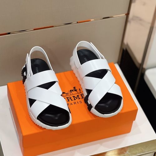 Hermes Electric Sandals Contrast Color Lightweight Sole