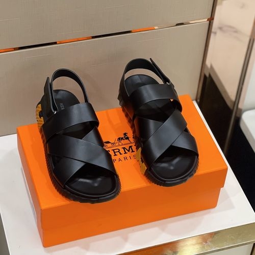 Hermes Electric Sandals Contrast Color Lightweight Sole