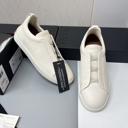 Zegna Elegant Triple Stitch Casual Sneakers