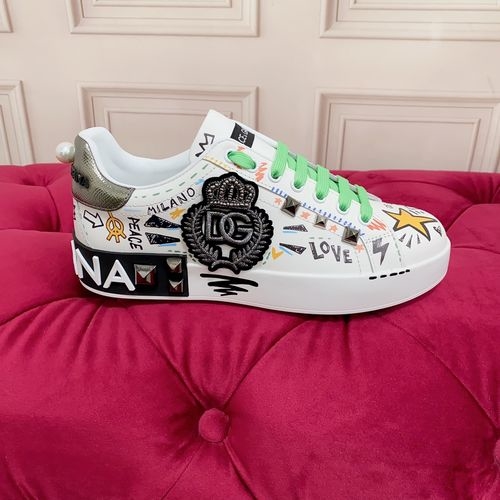 Dolce & Gabbana DG Silk Calfskin Shoes With Hand-painted Details