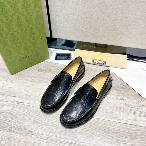Gucci Interlocking G Buckle Patent Leather Loafers