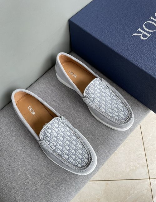Christian Dior CD Casual Leather Shoes Stitched Detail Rubber Outsole Cowhide Lining