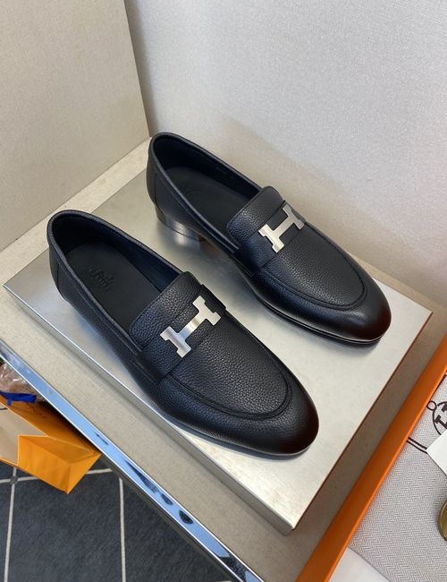 Hermes Formal Loafers Real Leather Sole