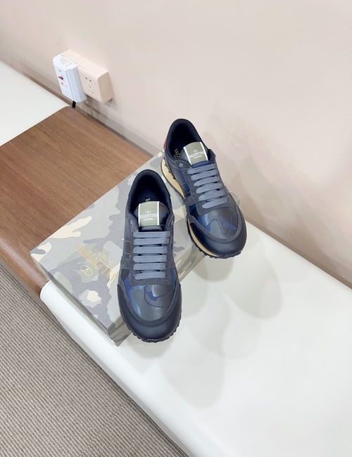 Valentino Cowhide Leather Casual Sneakers With Non-slip Sole