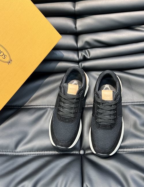 Tods Cowhide Mesh Casual Sneakers