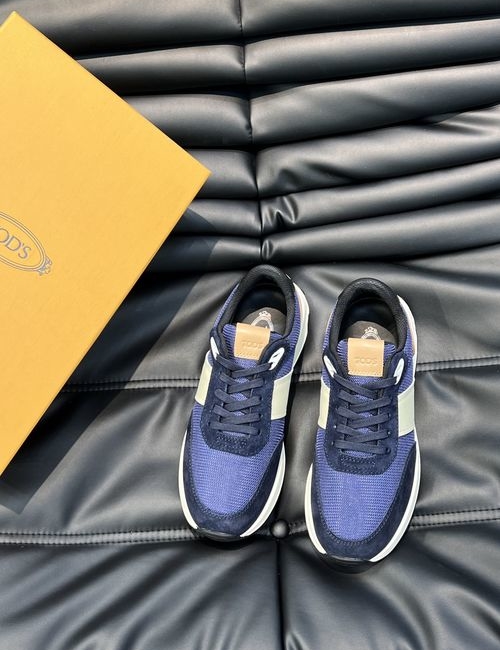 Tods Cowhide Mesh Casual Sneakers