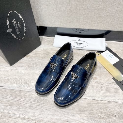 Prada Business Casual Patent Leather Sole Leather Shoes