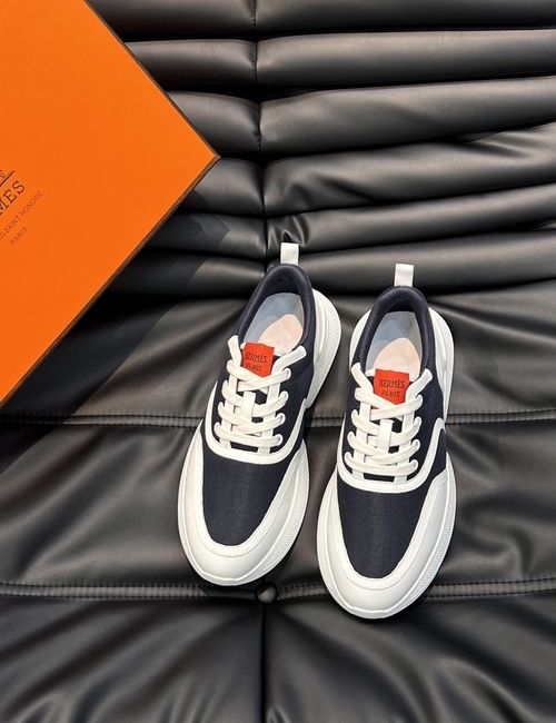Hermes Canvas Cowhide Casual Sneakers