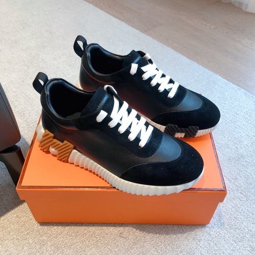 Hermes Vintage Leather Casual White Sneakers