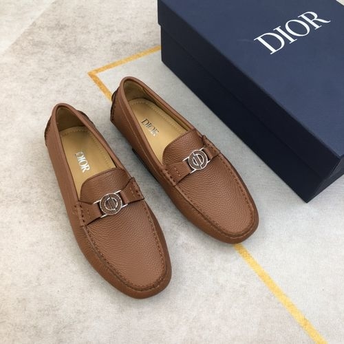 Christian Dior CD Grain Leather Driving Loafers