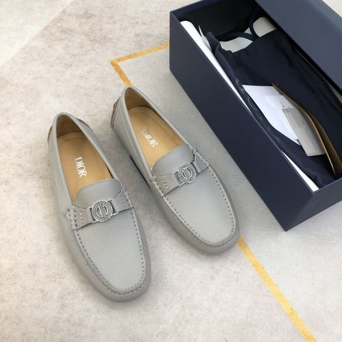 Christian Dior CD Grain Leather Driving Loafers