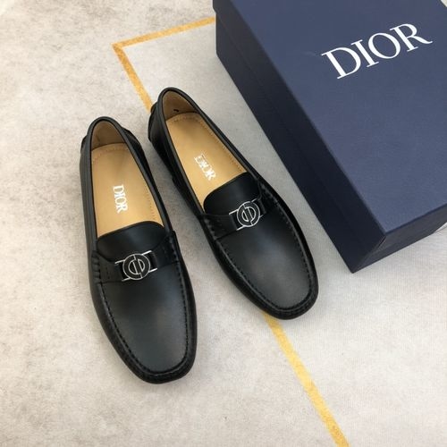 Christian Dior CD Grain Leather Driving Loafers