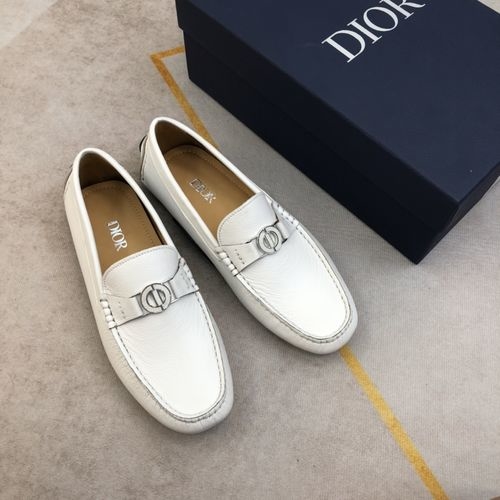 Christian Dior CD Grain Leather Driving Loafers