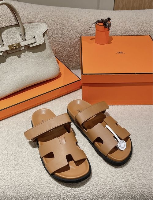 Hermes Classic Calfskin TPU Sole Slippers
