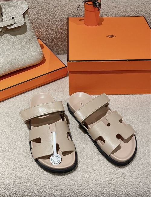 Hermes Classic Calfskin TPU Sole Slippers