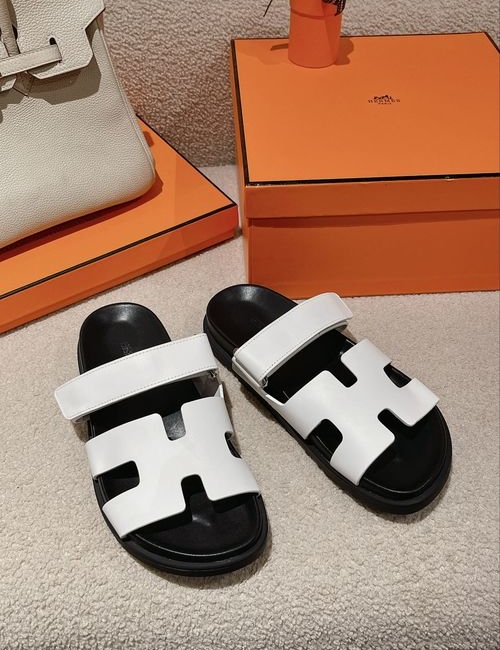 Hermes Classic Calfskin TPU Sole Slippers