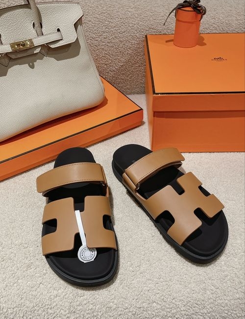 Hermes Classic Calfskin TPU Sole Slippers