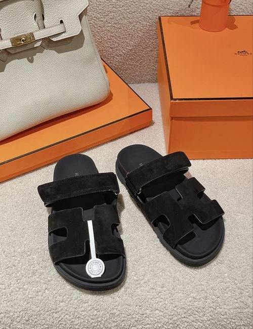 Hermes Classic Suede TPU Sole Slippers