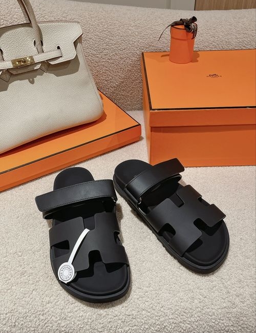 Hermes Classic Calfskin TPU Sole Slippers