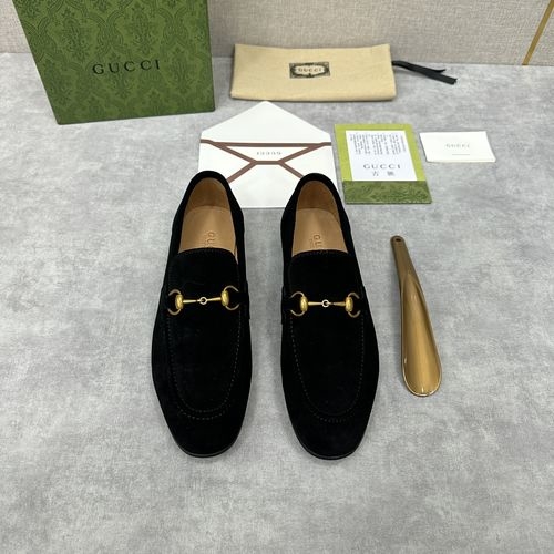 Gucci Jordaan Horsebit Crocodile Leather Loafers