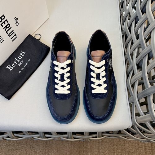 Berluti Track Casual Shoes Nylon Leather Upper Rubber Outsole