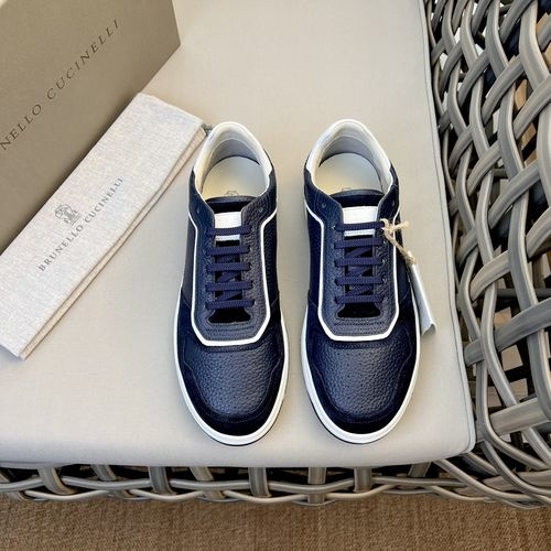 Brunello Cucinelli BC Calfskin Suede Lace-up Casual Shoes
