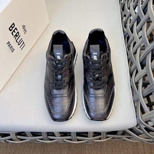 Berluti Sport Shoes With Contrast Tone And Mark Line Design