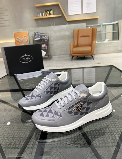 Prada Leather Mesh Breathable Sneakers