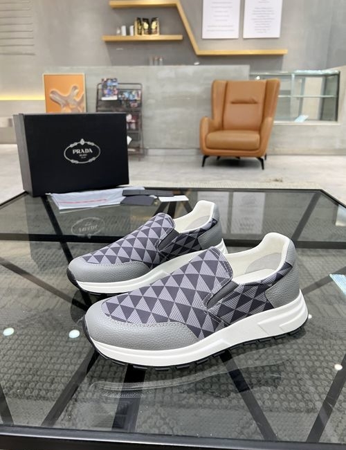 Prada Slip-on Leather Casual Sneakers