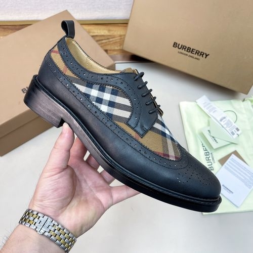 Burberry Premium Leather Silk Upper Shoes