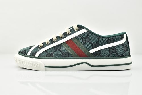 Gucci Tennis 1977 Print Sneaker Blue Canvas Shoes