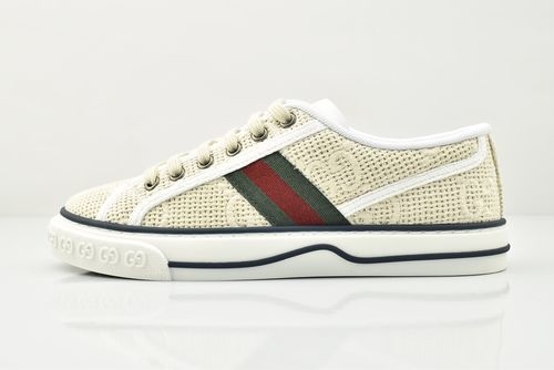 Gucci Tennis 1977 Print Sneaker White Canvas Shoes