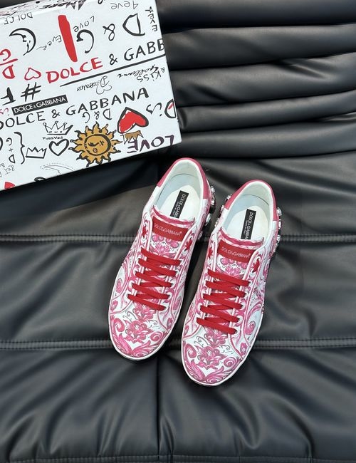 Dolce & Gabbana DG 5D Print Cowhide Casual Sneakers
