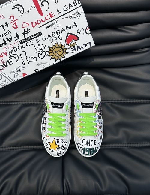 Dolce & Gabbana DG 5D Print Cowhide Casual Sneakers