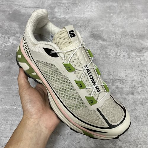 Salomon FT Rice Pink Green Retro Running Shoes