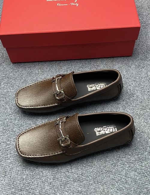 Ferragamo Cancini Buckle Driving Slip-on Loafers
