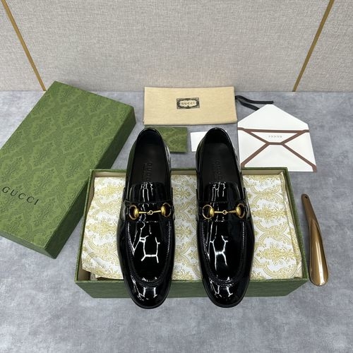 Gucci Horsebit Webbing Leather Loafers