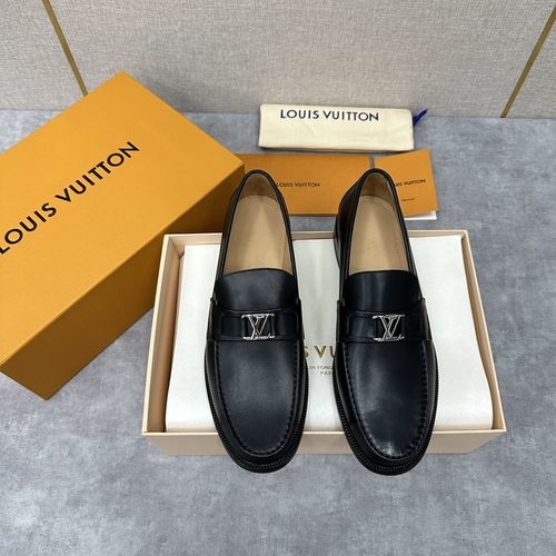 Louis Vuitton LV Major Loafers Canvas Trim Leather Sole