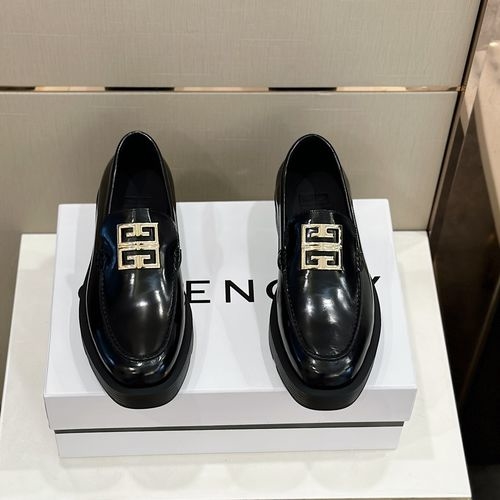 Givenchy Squared Square Toe Loafer Leather Shoes