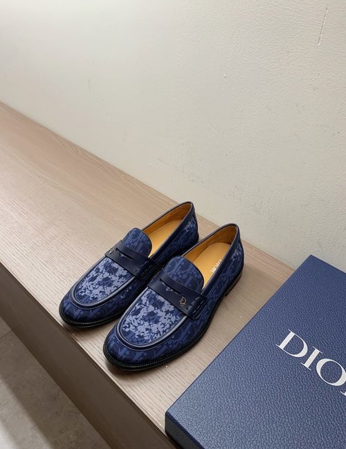 Christian Dior CD Jacquard Leather Casual Loafers