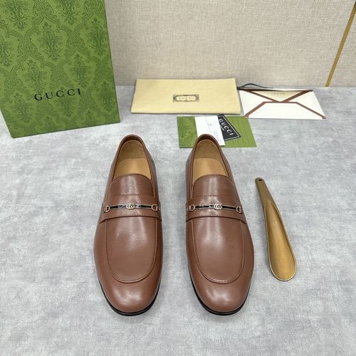 Gucci Horsebit Webbing Leather Loafers