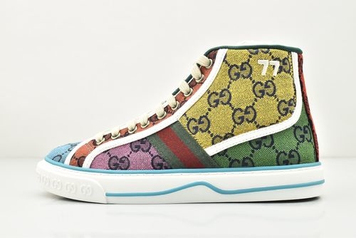 Gucci Tennis 1977 Print High-top Canvas Sneakers