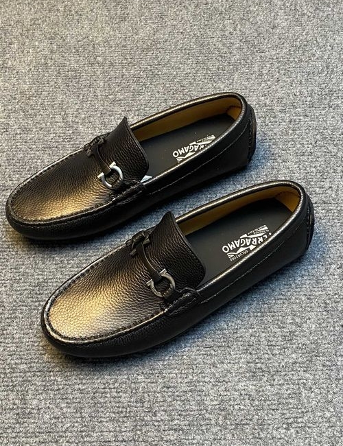 Ferragamo Cancini Buckle Driving Slip-on Loafers